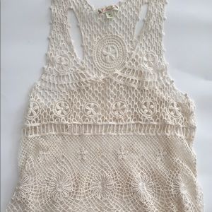 Medium crochet lace tank top